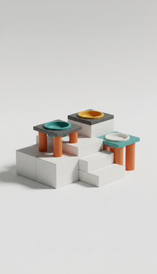 Modular Pet Feeder Set Minimalist Design